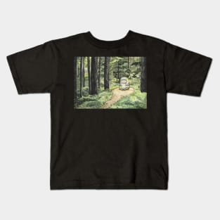 Calm Statue in Forest Watercolor Painting Kids T-Shirt